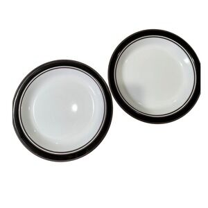 Vintage Hornsea England Contrast 1978 Brown White Dinner 2 Plates Lancaster